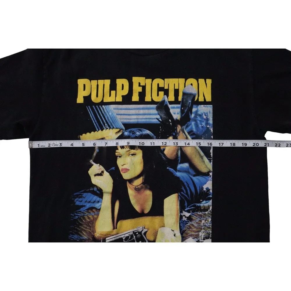 VINTAGE Pulp Fiction Men's T Shirt Sz L Uma Thurman Crime Movie Fan Classic 1994